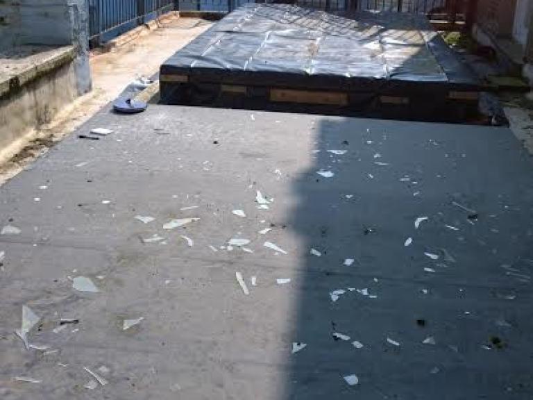 What roofing there was had become blistered so that water pooled easily