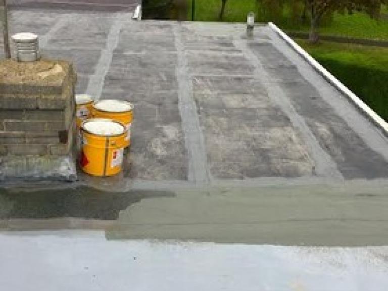 The roof was cleaned and prepared