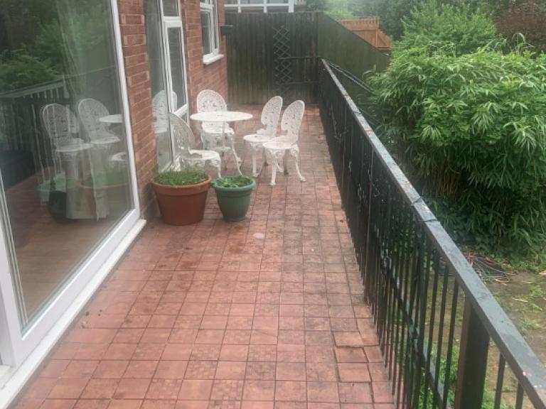 The existing clay tiles are 'popping' especially along edges close to the balustrade