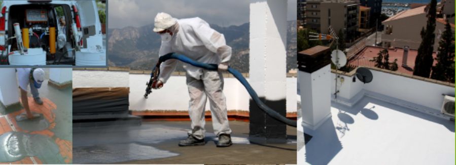 Commercial roofing waterproof spray application